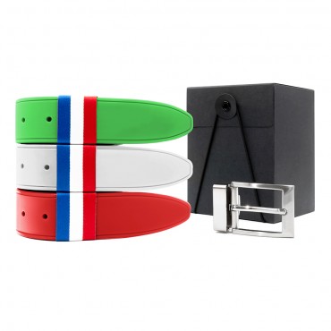 Coffret ceinture Trio vert, blanc et rouge L’Italien